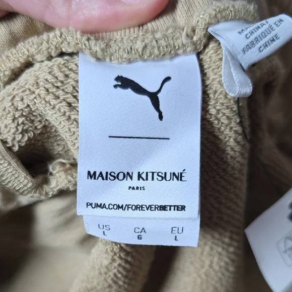 Puma X Maison Kitsune Beige Joggers Mens Large